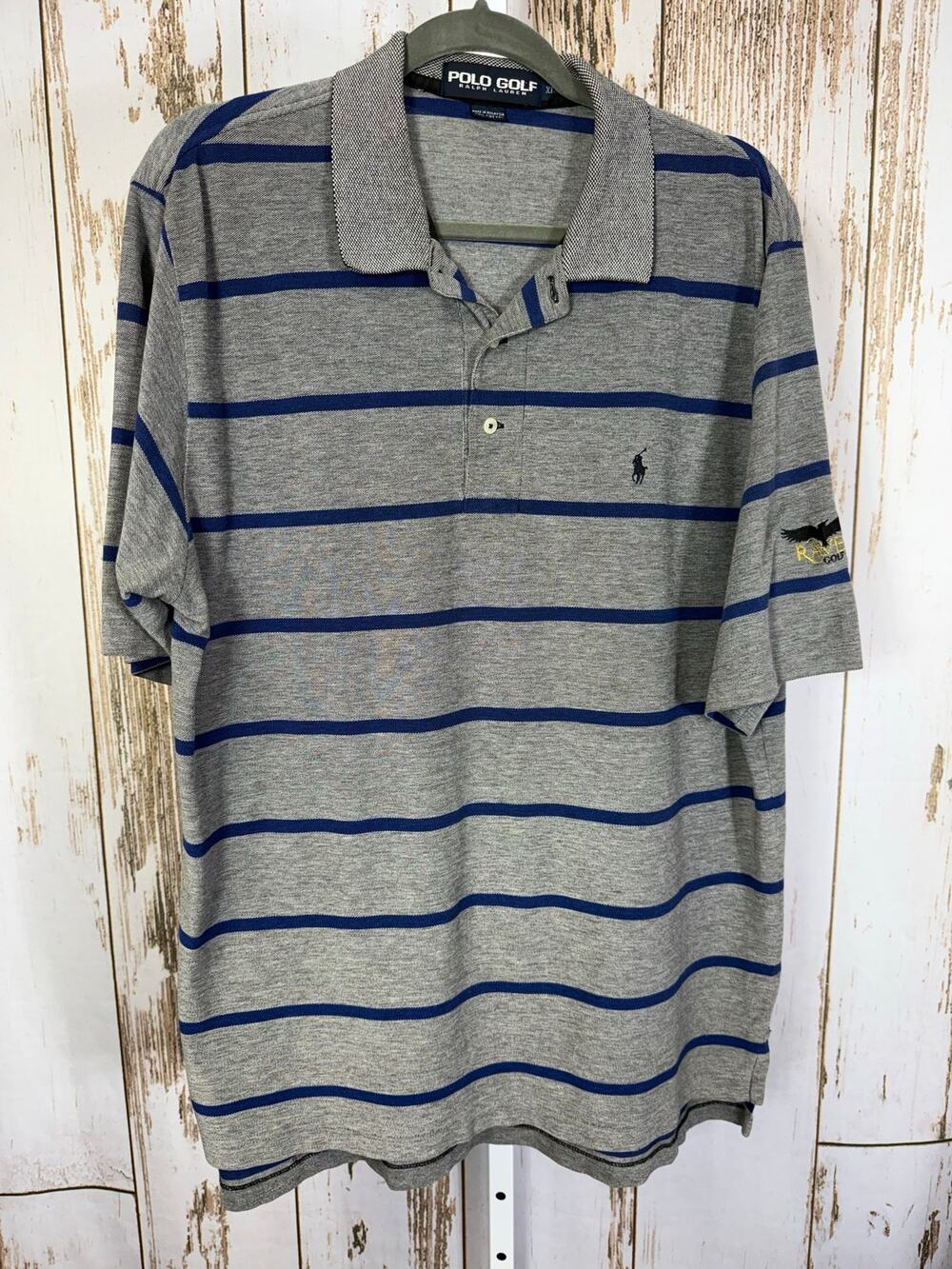 Polo Golf, Ralph Lauren Striped Polo Shirt. Raven Golf Club. Size XL.